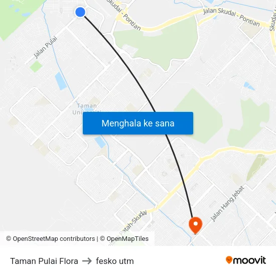 Taman Pulai Flora to fesko utm map