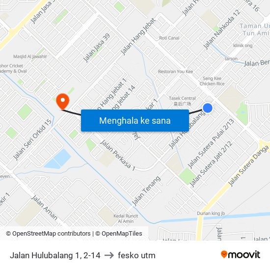 Jalan Hulubalang 1, 2-14 to fesko utm map