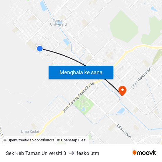 Sek Keb Taman Universiti 3 to fesko utm map