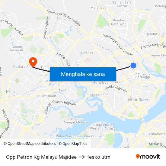 Opp Petron Kg Melayu Majidee to fesko utm map