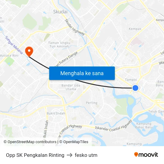 Opp SK Pengkalan Rinting to fesko utm map