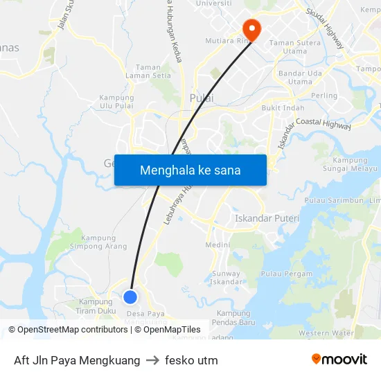 Aft Jln Paya Mengkuang to fesko utm map
