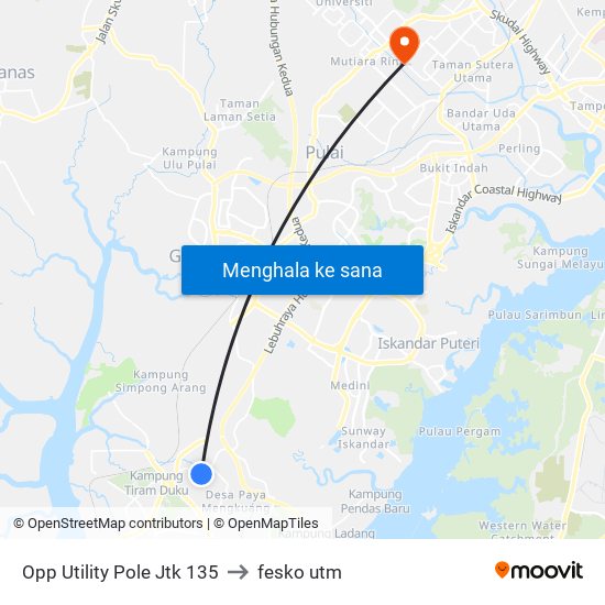 Opp Utility Pole Jtk 135 to fesko utm map