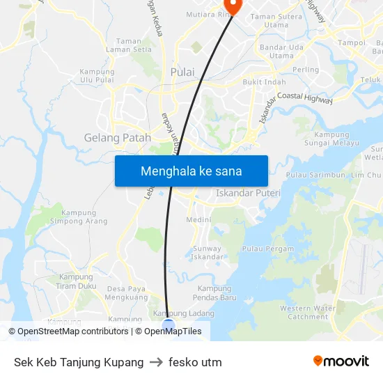 Sek Keb Tanjung Kupang to fesko utm map