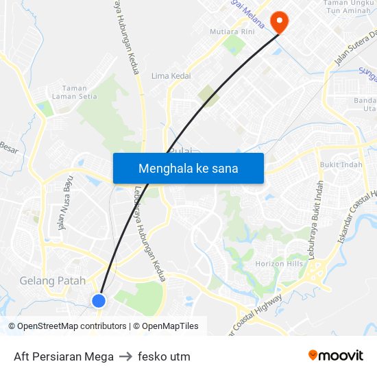 Aft Persiaran Mega to fesko utm map