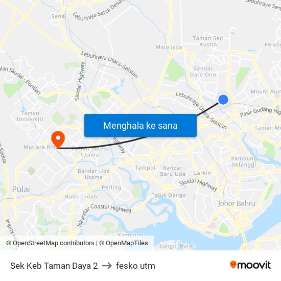 Sek Keb Taman Daya 2 to fesko utm map