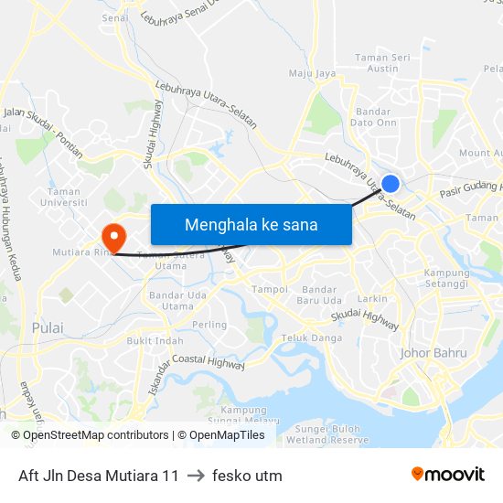 Aft Jln Desa Mutiara 11 to fesko utm map