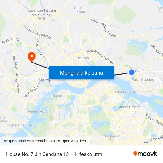 House No. 7 Jln Cendana 13 to fesko utm map