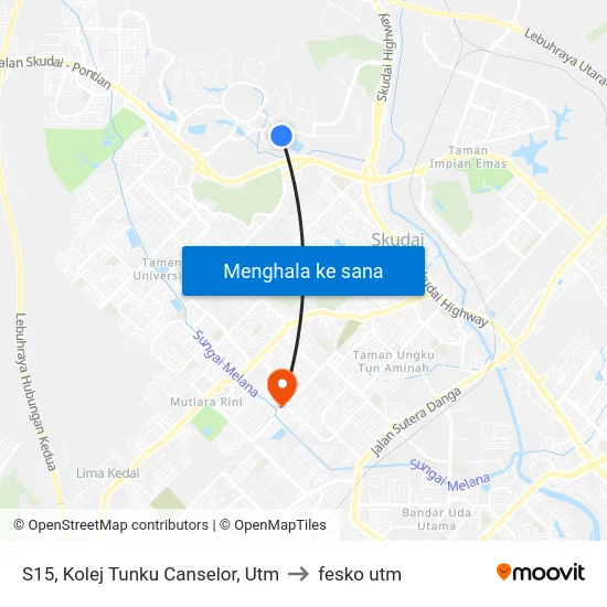 S15, Kolej Tunku Canselor, Utm to fesko utm map