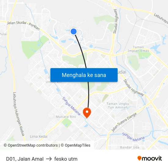 D01, Jalan Amal to fesko utm map