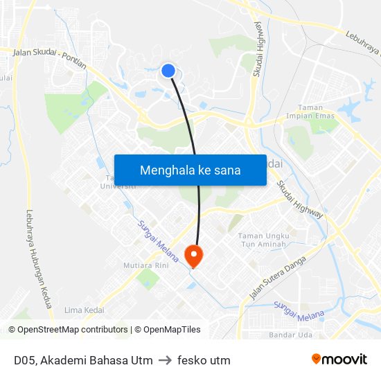 D05, Akademi Bahasa Utm to fesko utm map