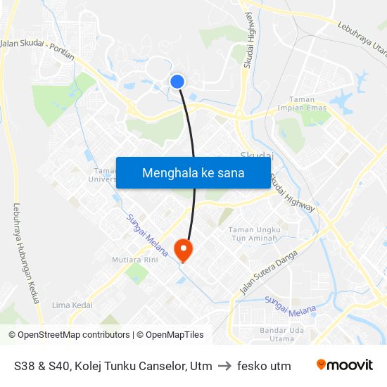 S38 & S40, Kolej Tunku Canselor, Utm to fesko utm map