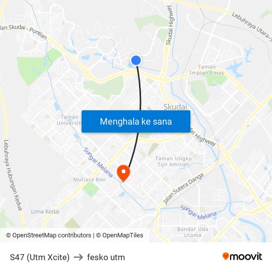 S47 (Utm Xcite) to fesko utm map