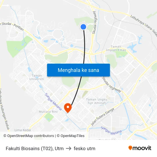 Fakulti Biosains (T02), Utm to fesko utm map