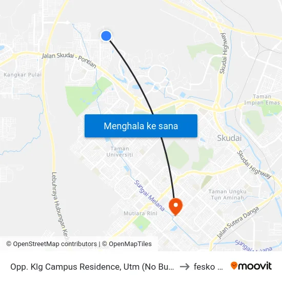 Opp. Klg Campus Residence, Utm (No Bus Shelter) to fesko utm map