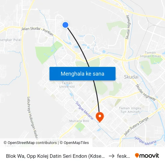 Blok Wa, Opp Kolej Datin Seri Endon (Kdse), Utm (No Bus Shelter) to fesko utm map