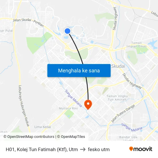 H01, Kolej Tun Fatimah (Ktf), Utm to fesko utm map
