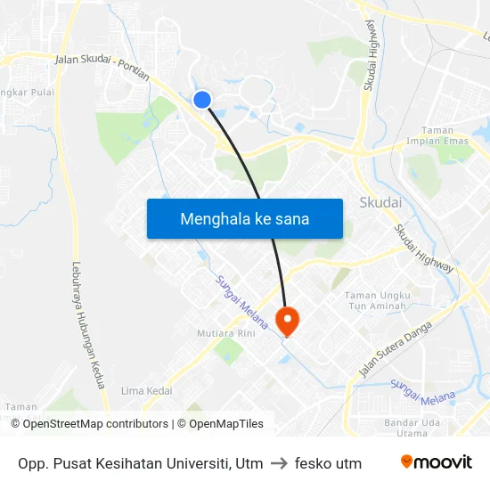 Opp. Pusat Kesihatan Universiti, Utm to fesko utm map