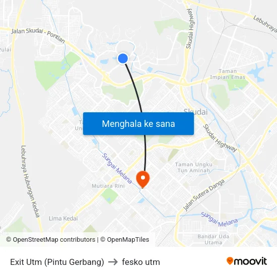 Exit Utm (Pintu Gerbang) to fesko utm map