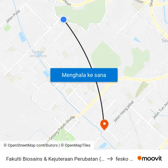 Fakulti Biosains & Kejuteraan Perubatan (V01), Utm to fesko utm map