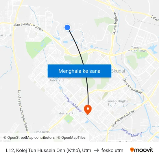 L12, Kolej Tun Hussein Onn (Ktho), Utm to fesko utm map