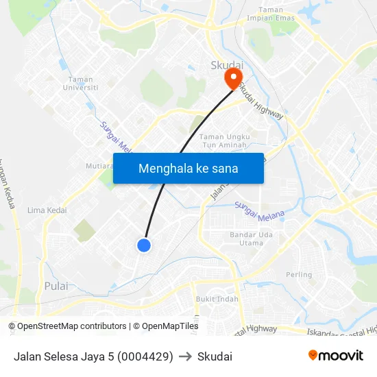 Jalan Selesa Jaya 5 (0004429) to Skudai map