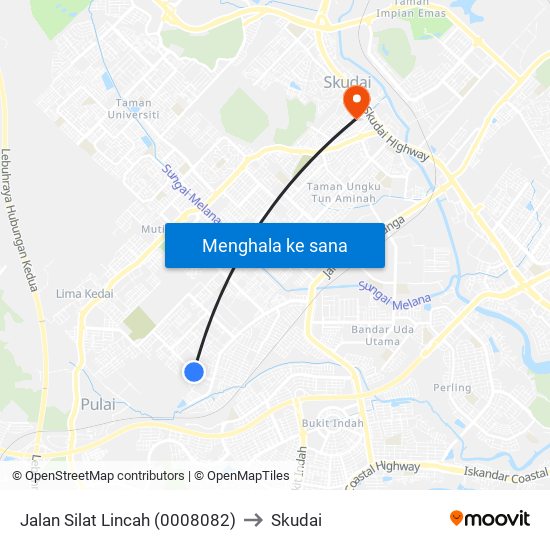 Jalan Silat Lincah (0008082) to Skudai map