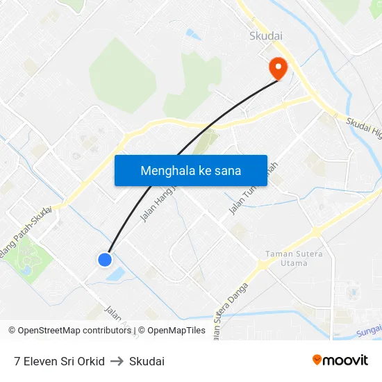 7 Eleven Sri Orkid to Skudai map