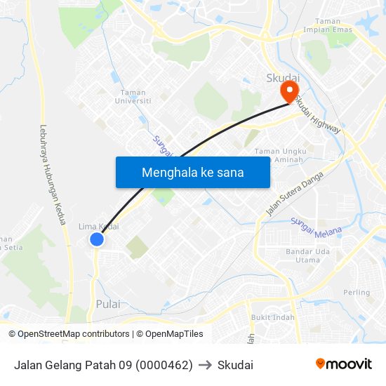 Jalan Gelang Patah 09 (0000462) to Skudai map