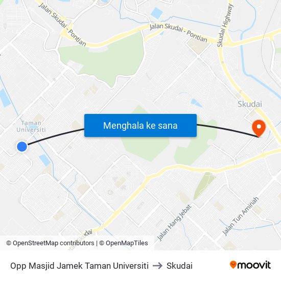 Opp Masjid Tan Sri Ainuddin to Skudai map