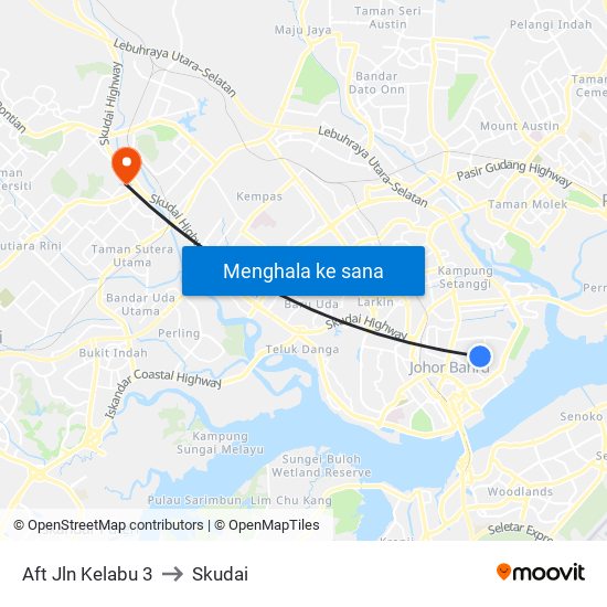 Aft Jln Kelabu 3 to Skudai map