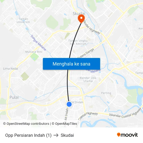 Opp Persiaran Indah (1) to Skudai map