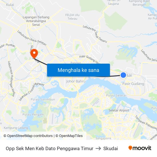 Opp Sek Men Keb Dato Penggawa Timur to Skudai map