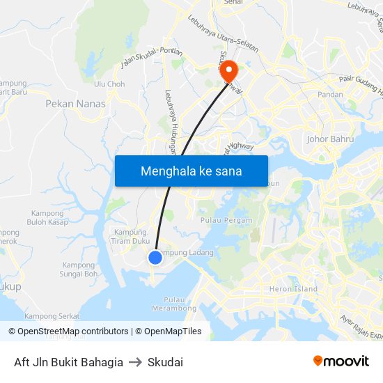 Aft Jln Bukit Bahagia to Skudai map