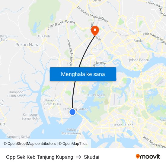 Opp Sek Keb Tanjung Kupang to Skudai map