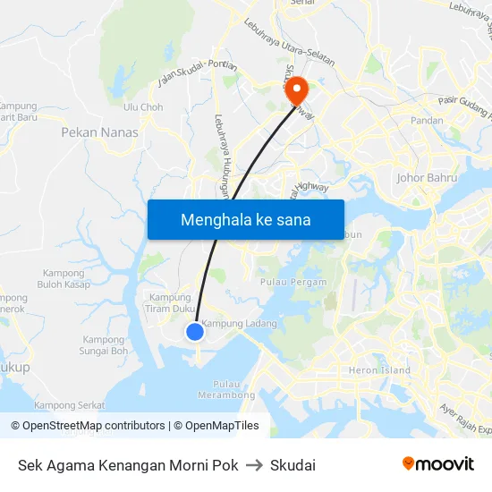 Sek Agama Kenangan Morni Pok to Skudai map