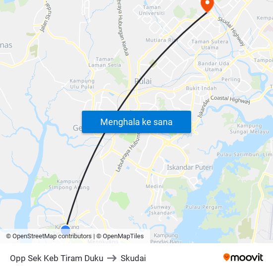 Opp Sek Keb Tiram Duku to Skudai map