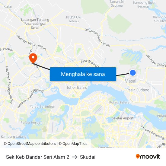 Sek Keb Bandar Seri Alam 2 to Skudai map