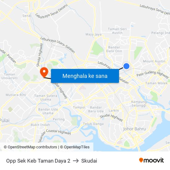 Opp Sek Keb Taman Daya 2 to Skudai map