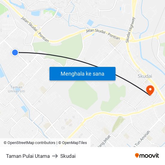 Opp Pangsapuri Meranti to Skudai map