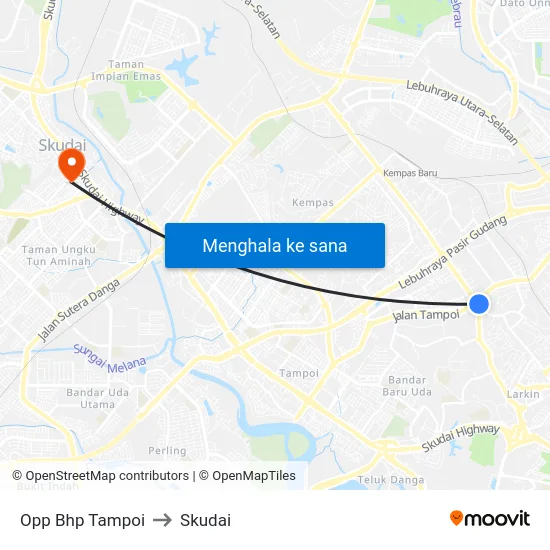 Opp Bhp Tampoi to Skudai map