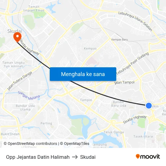 Opp Jejantas Datin Halimah to Skudai map