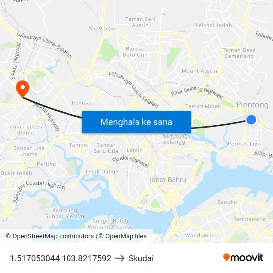 1.517053044	103.8217592 to Skudai map