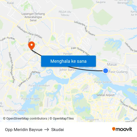 Opp Meridin Bayvue to Skudai map