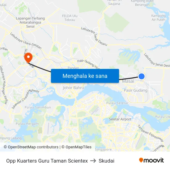 Opp Kuarters Guru Taman Scientex to Skudai map