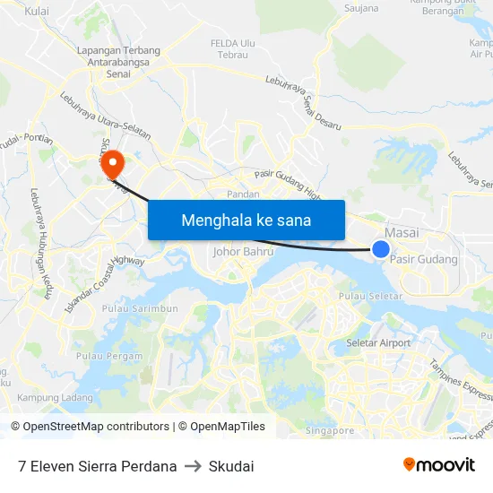 7 Eleven Sierra Perdana to Skudai map