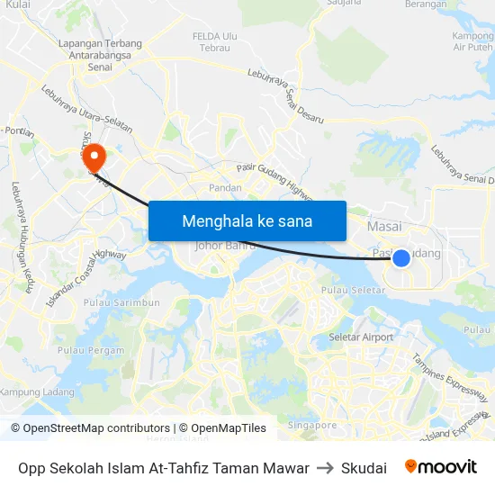Opp Sekolah Islam At-Tahfiz Taman Mawar to Skudai map