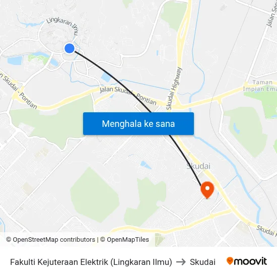 Fakulti Kejuteraan Elektrik (Lingkaran Ilmu) to Skudai map
