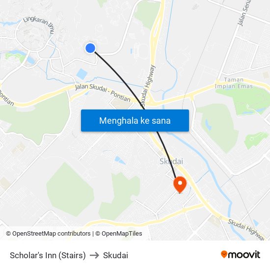 Scholar's Inn (Stairs) to Skudai map