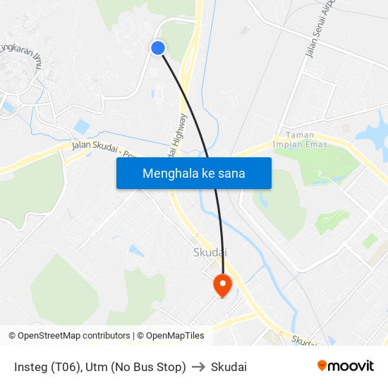 Insteg (T06), Utm (No Bus Stop) to Skudai map